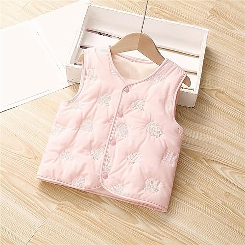 Boys Girls Down Puffer Vest,Kids Fall Winter Thermal Kids Sleeveless Jacket Waistcoat Unisex Solid Button Down Coat 1-6 Years4