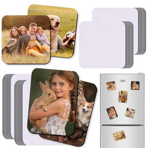 40 Piezas Imanes de Sublimación en Blanco Imanes de Sublimación para Fotos Imanes de Nevera en Blanco para Sublimación Iman Personalizado con Foto para Pizarra Oficina Calendario Cocina Hogar,