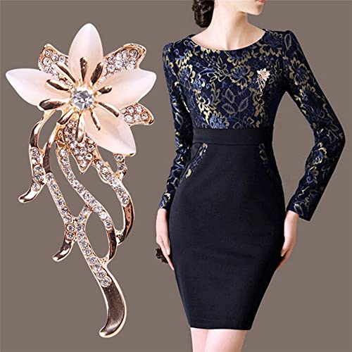 Broche de fleur de pierre pour fixer un décolleté plongeant - 5