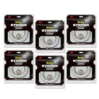 Scotch Double Sided Heavy Duty Tape(1m holds 4.5Kgs) for indoor hanging applications (L: 3m, W: 24mm), White || Pack of 6