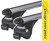 Peso máximo: 75 kg. Summit SUP-957 - Baca integrada para Coches, con rieles corredizos (Aluminio, 2 Unidades)