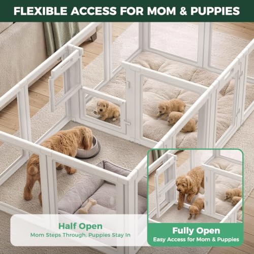 Image of FXW AuraSpace Acrylic Dog Playpen with Whelping Door, 24 inch H