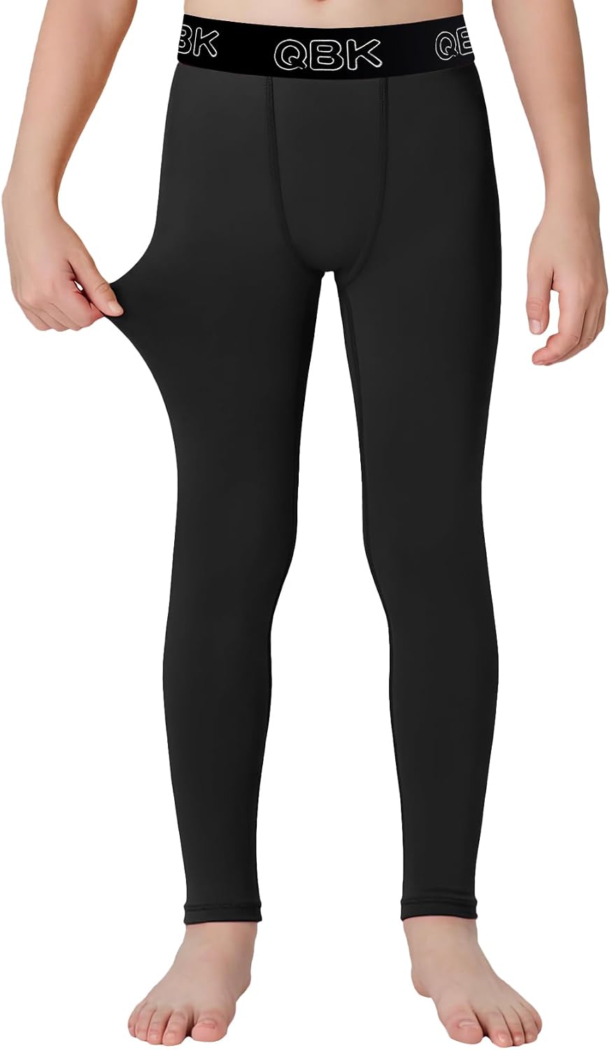 QBK Toddler Compression Pants-2T to 16Y Boys Base Layer Leggings
