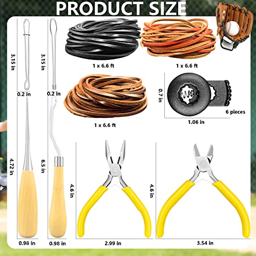 Glove Repair Lacing Kit For Baseball Or Softball Mitts Glove Leather Lacing Perfect For Fixing Broken Laces And Worn Leather (3 Colors) #TOP1