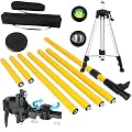 FenorGan Laser Level Pole with Tripod, 13.8 Ft./4.2M Telescoping Pole&3.9 foot/1.2M retractable tripod,With 5/8&1/4 interface screws (6.25 inches/2.36 inches) thread for Rotary and Line Lasers