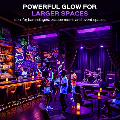 Image of T-SUN LED Black Light Bar, 72W Blacklight Bars for Halloween Decor Display | Blacklight Bar with 6ft Cord, Black Lights for Glow Party, Fluorescent Poster, Game Room, Stage Lighting, Covers 22x22ft Area
