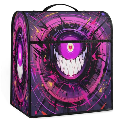 Coffee Maker Cover Evil Eyes Neon Kitchen Appliance Covers Small Appliance Covers Blender Cover Juicer Cover Dust Covers for Kitchen Appliances with Top Handle and Pockets,Washable,B18