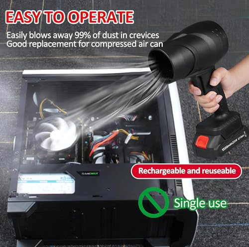 Image of Handheld Electric Portable Air Blower,Turbo Jet Blower Cordless 48V,Handheld High Powerful Blow Brushless Motor for Extra runtime,Multipurpose Car,Home Corner, Road Cleaning (Multi)