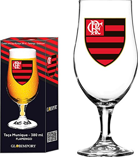 Ta&ccedil;a Munique 380Ml Flamengo Logo Globimport Transparente