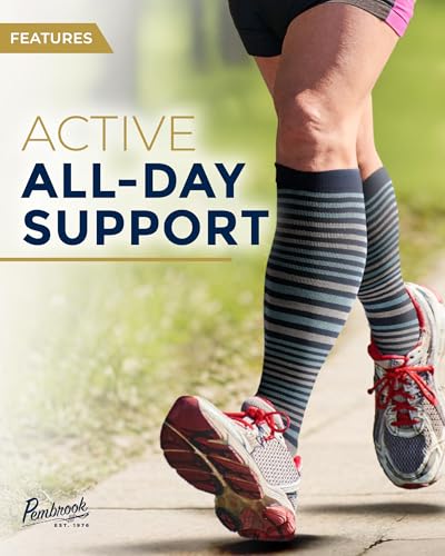 Image of Pembrook Bamboo Viscose Light Compression Socks - 3 Pairs | 8-15 mmhg Compression Socks | Knee High Comfort Support Socks