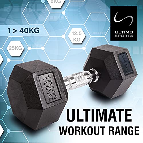 Ultimo, set di manubri esagonali in gomma per