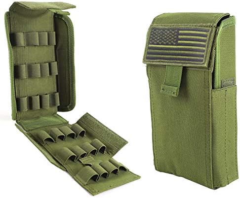 Shotgun Shell Holder Shotshell Reload Holder Molle Pouch 12 Gauge 20 Gauge (Army Green)
