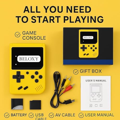 Image of Game Box 400 in 1 - Retro Handheld Gaming Console with 3 Inch Color Screen, Rechargeable Battery, AV Output, Classic Video Games for Kids & Adults (Colour May Vary) (Style 2)