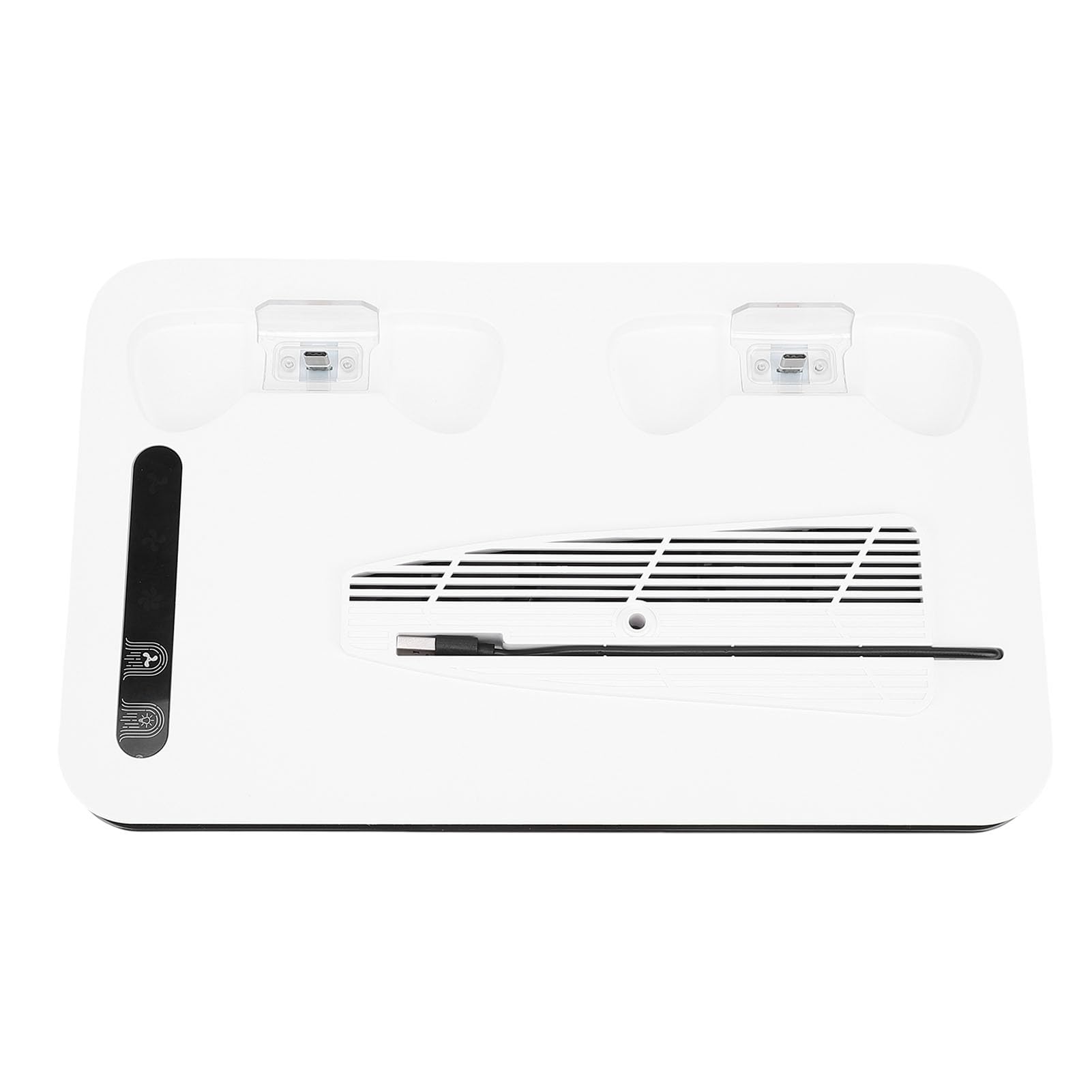 Garsent Stazione di Raffreddamento della Console di Gioco, Supporto di Ricarica Verticale con Ventola Regolabile a 3 Livelli, 8 Luci a LED RGB, Supporto Verticale con Caricabatterie a