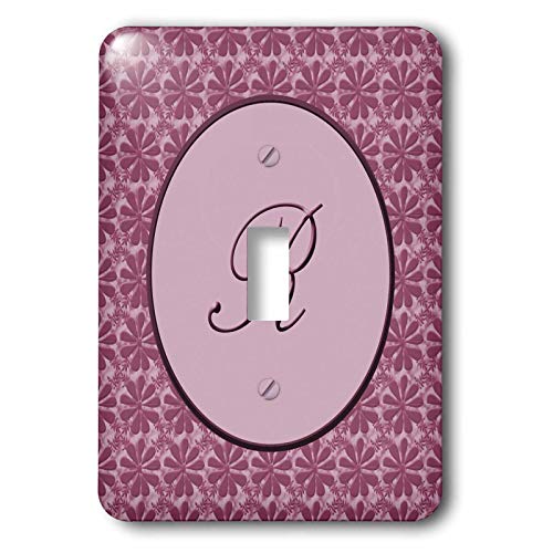 Interrupteur à bascule simple lettre R rose avec plaque décorative florale