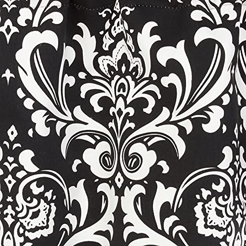 Rlf Home Royal Damask M Shaped Valance, Black #TOP4