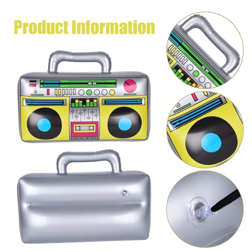 Inflatable Boom Box & Phone Prop - 90s Style Microphones for 80s 90s Parties - Image 5