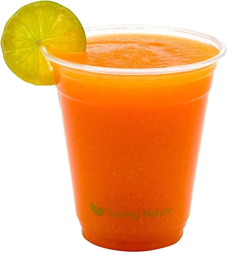 Miniatura 1 de Restaurantware Zero Waste - Vasos fríos de 12 onzas, 1000 vasos compostables para beber  Las tapas se venden por separado, sirven agua, refrescos o