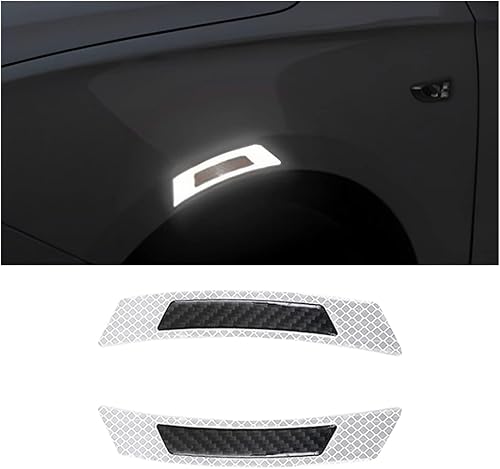 2 calcomanías 3D súper reflectantes, tiras de fibra de carbono para cejas, advertencia de seguridad, borde de puerta lateral de automóvil, disponible en Yaxa Venezuela