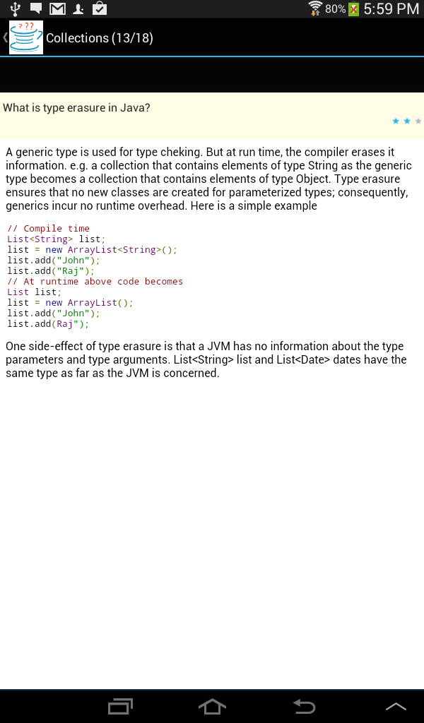 Java Questions - App on Amazon Appstore