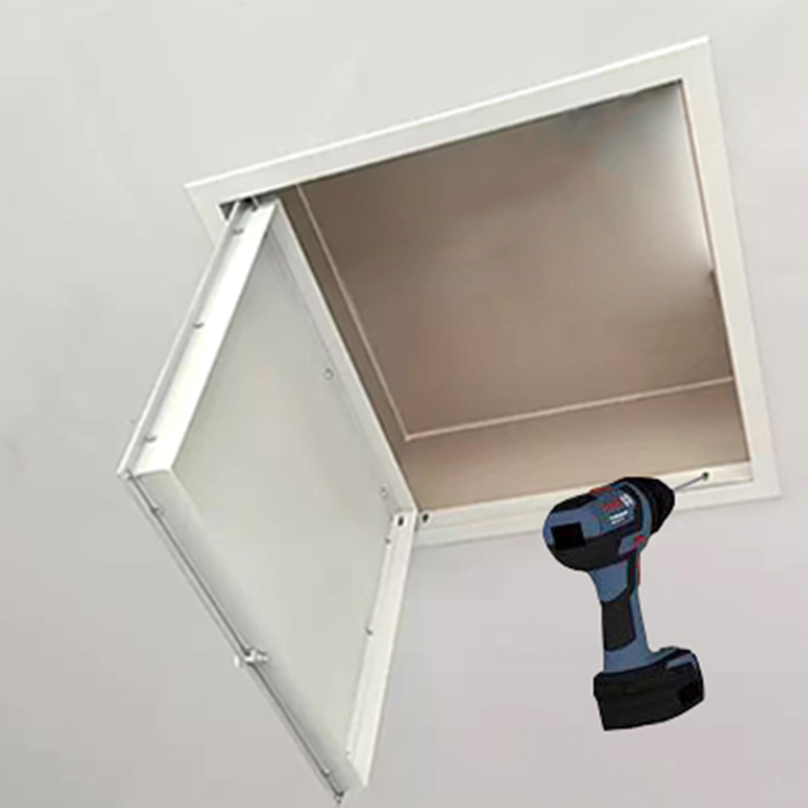 Botola Ispezione Cartongesso Porta di Accesso al Soffitto del Sottotetto, Pannello di Accesso in Metallo, per Sistemi di Condotti Idraulici, Elettrici(45x45cm/17.7x17.7in)