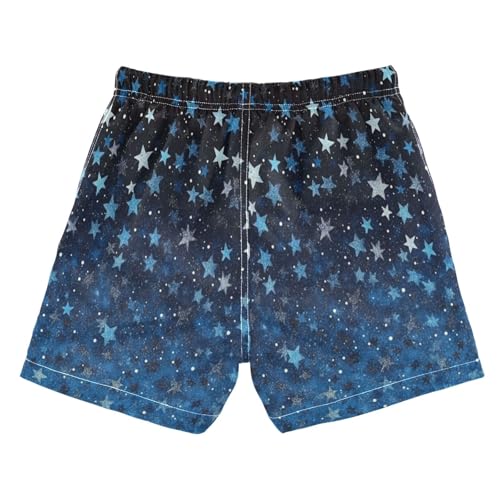 Boccsty Blue Sky Stars Gradient Flash Glitter Boys Swim Trunks Baby Kids Swimwear Summer Toddler Beach Board Shorts 2T2
