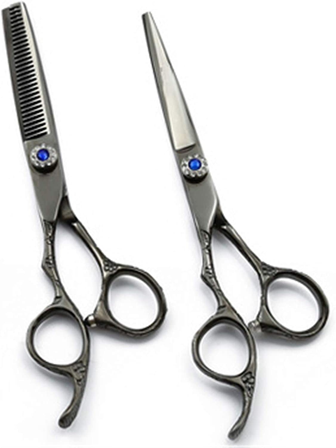 Forbici da parrucchiere Forbici per capelli Forbici professionali da parrucchiere per mancini Forbici per sfoltire per salone, barbiere o uso domestico, leggere e affilate-6,0 pollici (2 pezzi A)