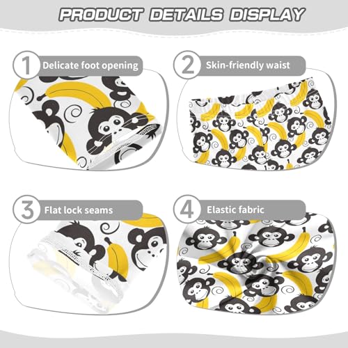 Monkey Face Banana Seamless Girls Leggings Kids Yoga Pants Athletic Tights Pants 4-10 Years3