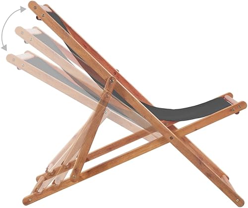 Vista 12 de vidaXL - Silla de playa plegable (tela y marco de madera), color azul