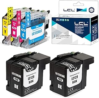 LCL Compatible Ink Cartridge LC129 LC129XL LC125XL LC129XLBK LC125XLC LC125XLM LC125XLY (5PK 2KCMY) Replacement for Brother J6520DW J6720DW J6920DW