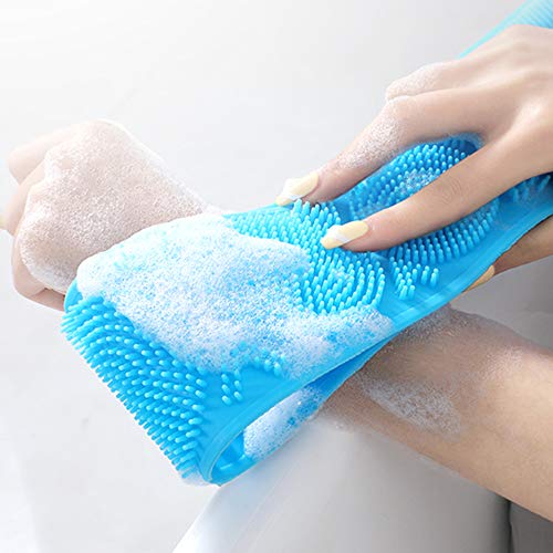 Btuty Esfregão dorsal de silicone, banho de chuveiro Escova de silicone para massagem corporal Toalh