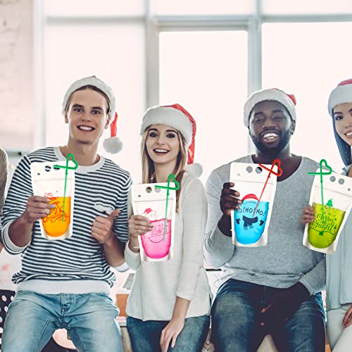 Set de 24 Bolsas para Bebidas Navideñas con Popote miniatura 7