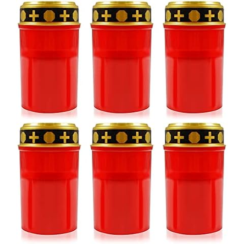 com-four® 6x LED de luz de tumba roja con efecto parpadeante Cover