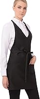 Chef Works Unisex V-Neck Tuxedo Bib Apron - Durable 65/35 Poly/Cotton, Adjustable Fit, Reinforced Pockets, 4.5 Stars