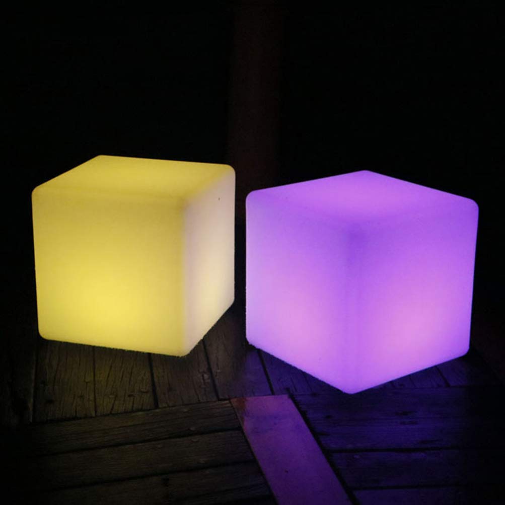 Uonlytech15cm LED Night Light Cube Remote Control Waterproof Mood Lamp Color Changing Patio Lights for Home Outdoor Pool Party(Dry Battery 3 Lights)