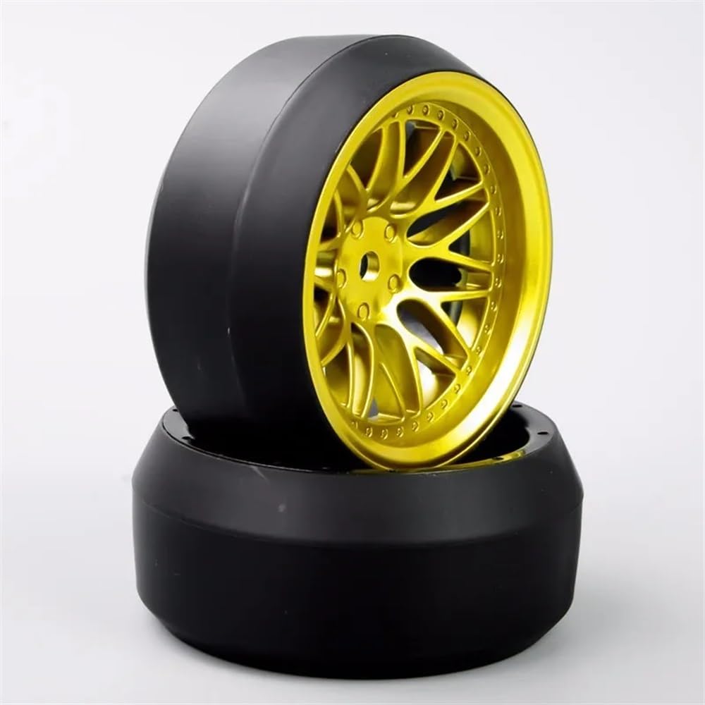 1 set di 4 pneumatici e cerchioni RC da drift in scala 1/10, offset 6 mm, esagonale 12 mm, compatibile con vari modelli di auto.
