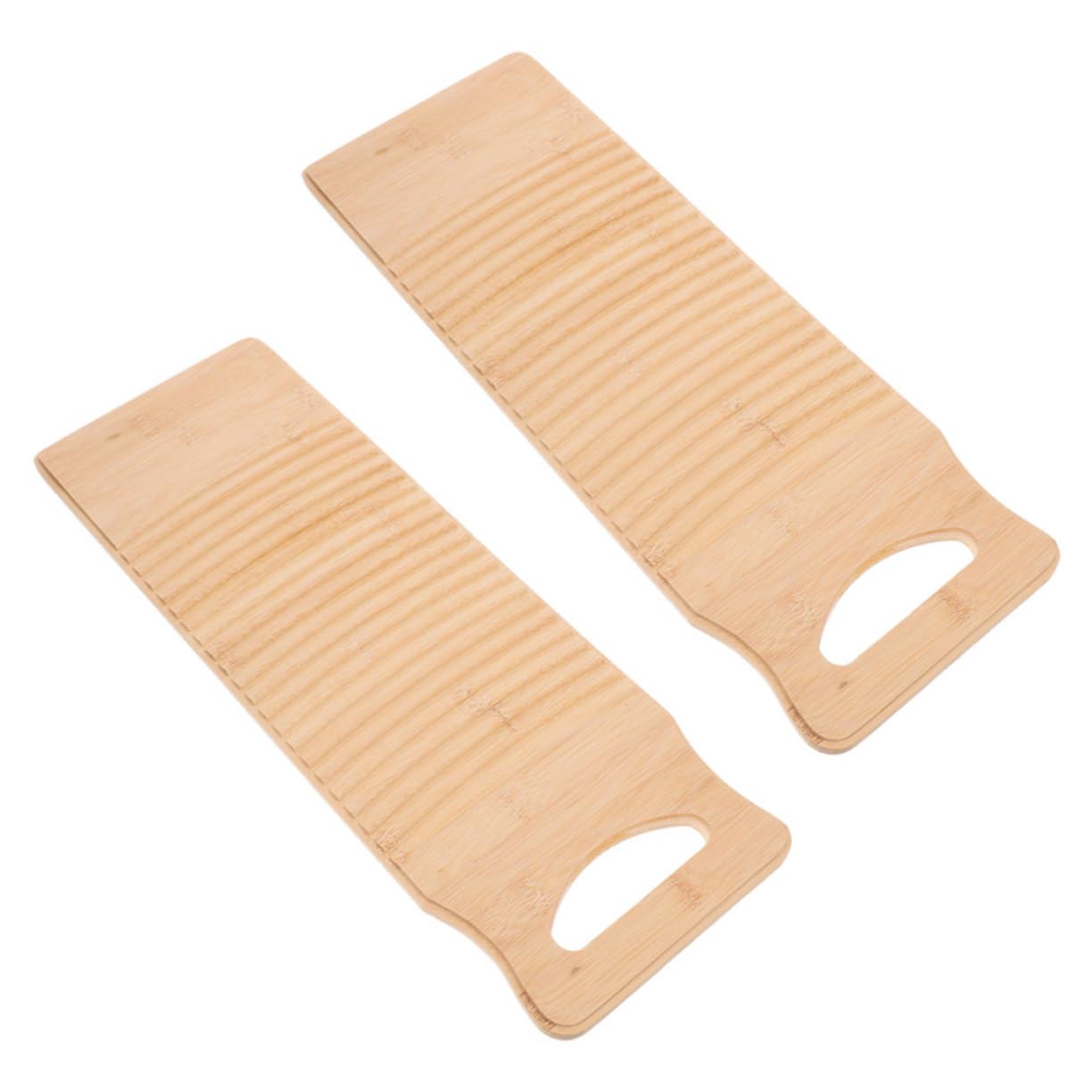Gatuida 2piezas Tabla de Bambú para Lavar Tabla para Lavar Ropa Mano de Estilo Tradicional Agarre Ergonómico Apta para Eliminar Manchas Difíciles Diversos Tipos de Telas Unidades