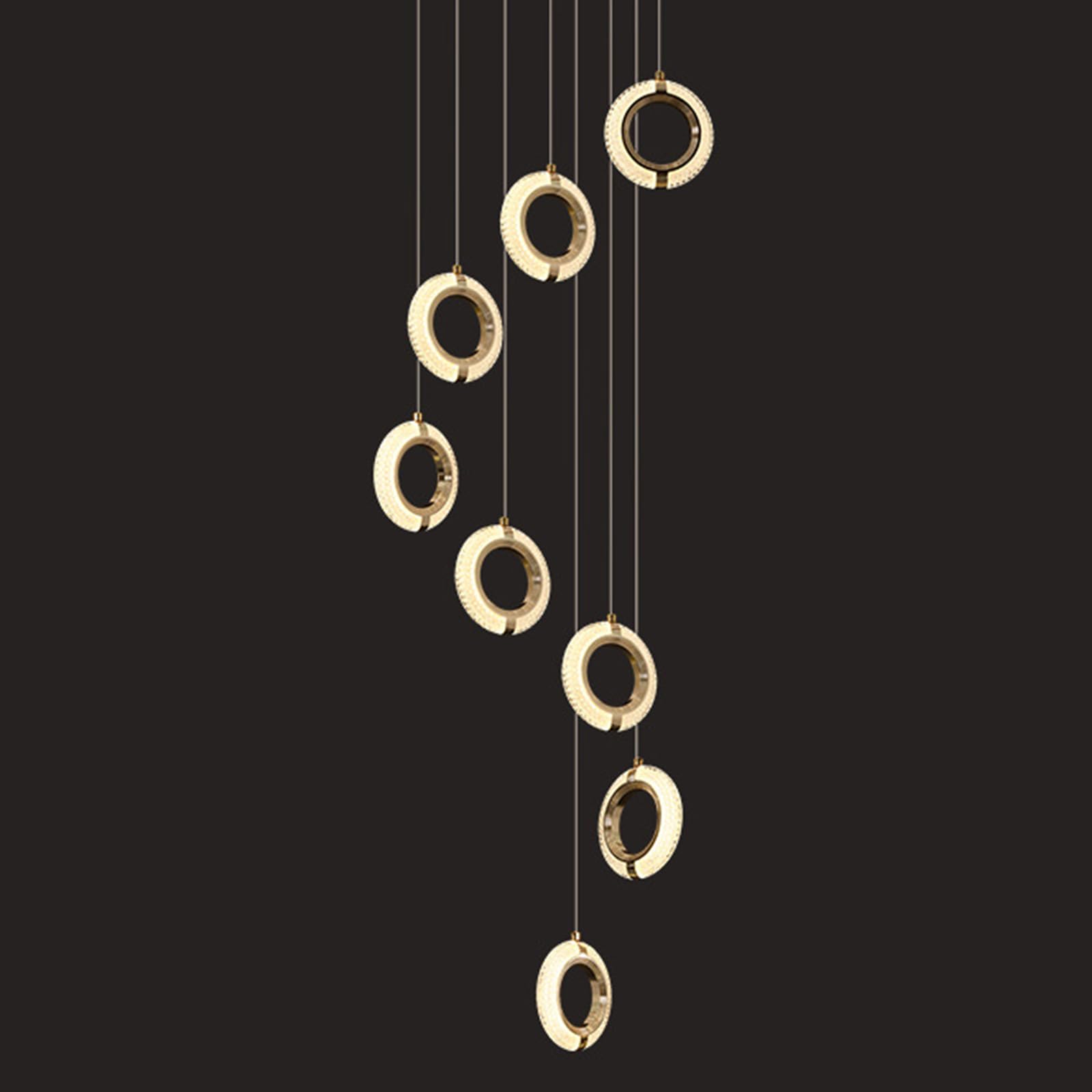 Lustre d'escalier moderne haut de gamme, suspension minimaliste de luxe