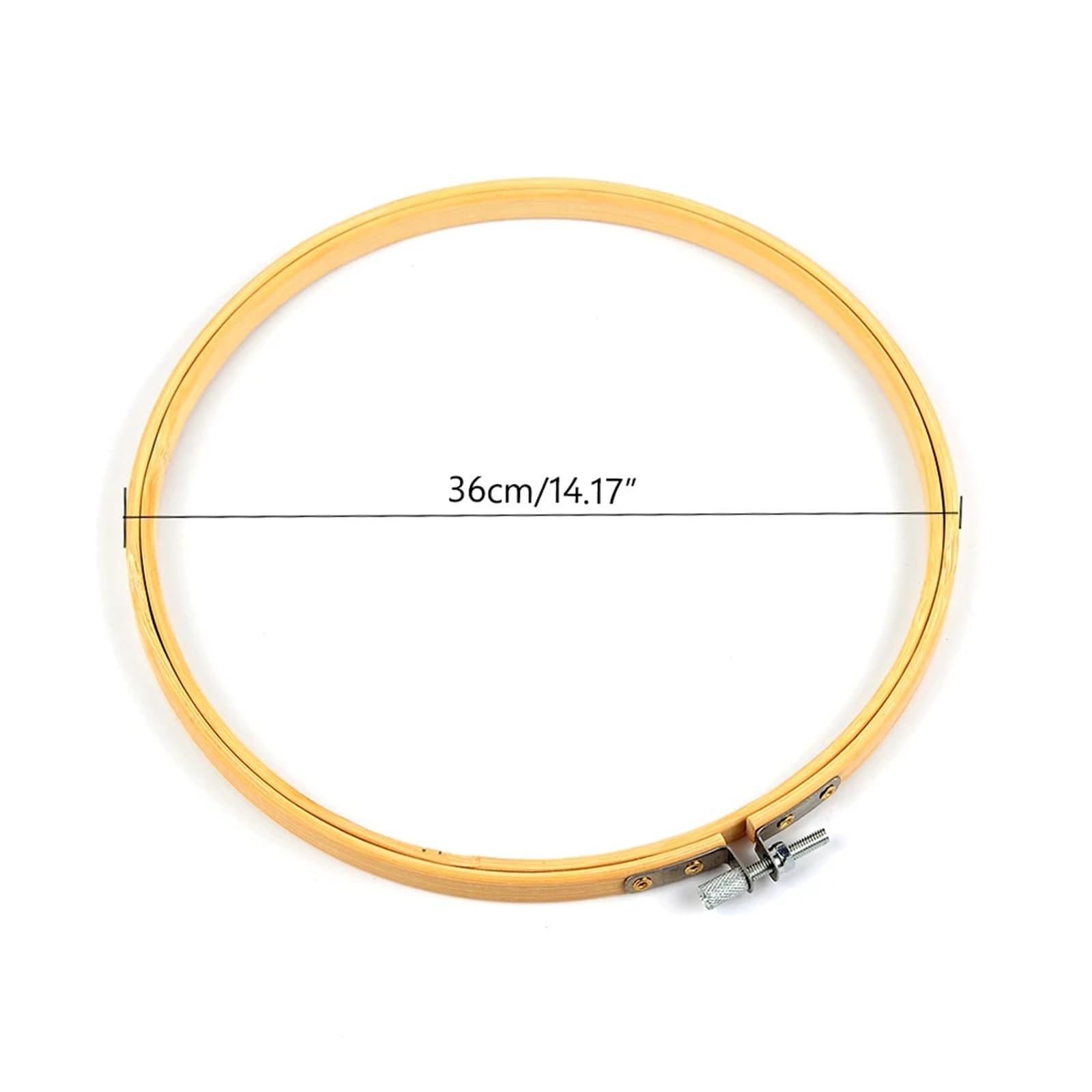 Okrągła ramka do haftowania, Stojak do haftu krzyżykowego 10 szt. Bambusowe drewniane okrągłe obręcze 10-36 cm DIY Art Deco(36cm)