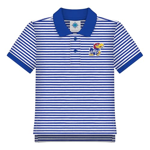 Creative Knitwear College Baby Striped Polo Shirt Short Sleeve - Team Logo, Multiple Colors, Unisex (2T-4T)