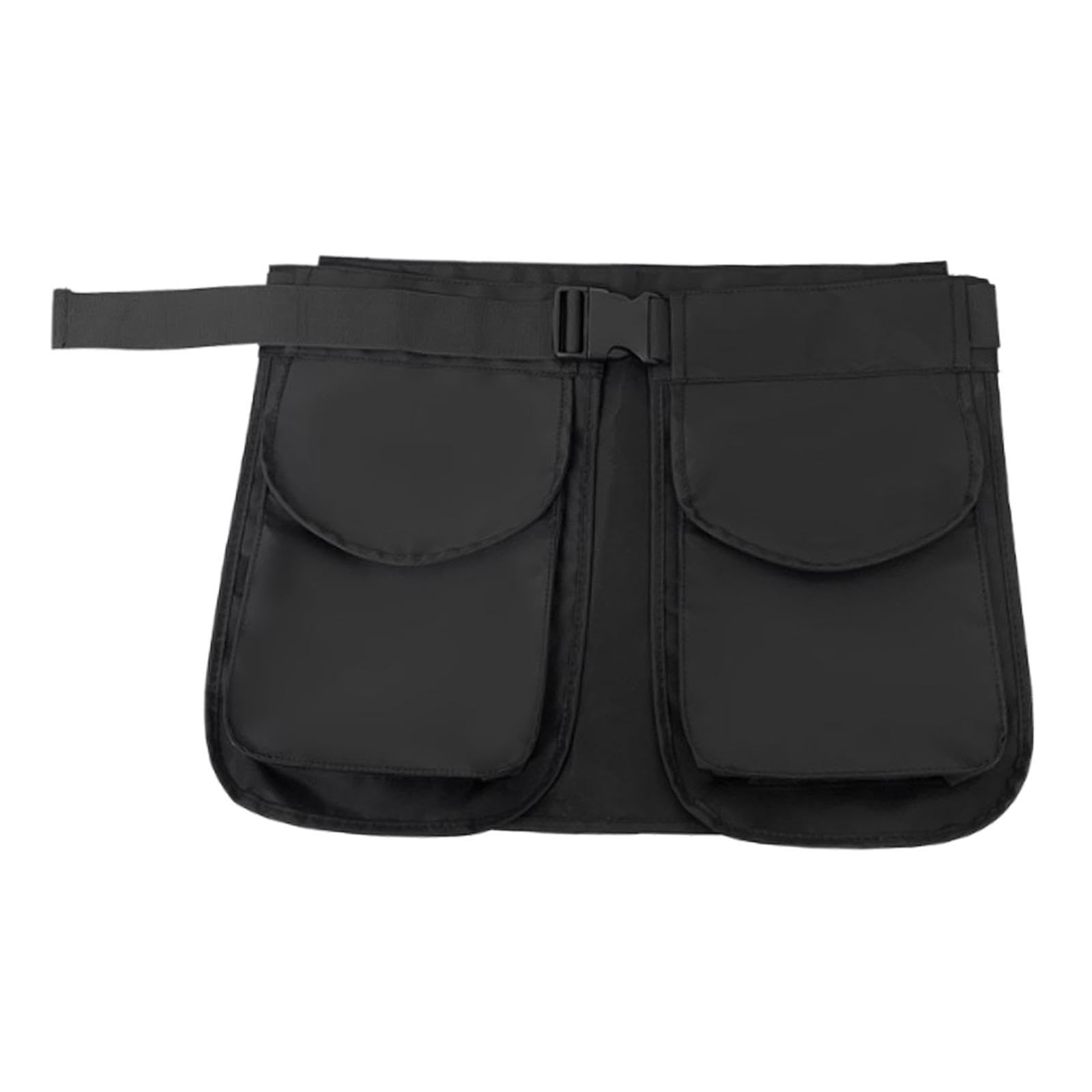 Waist Belt Apron Bag Hip Bag Tool Belt Pouch for Hiking Restaurant Gardening Black-image-22