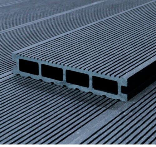 WPC Terrassendielen Komplettbausatz Hohldiele 145x22 9 Stck x 2 m Antrazit 3qm