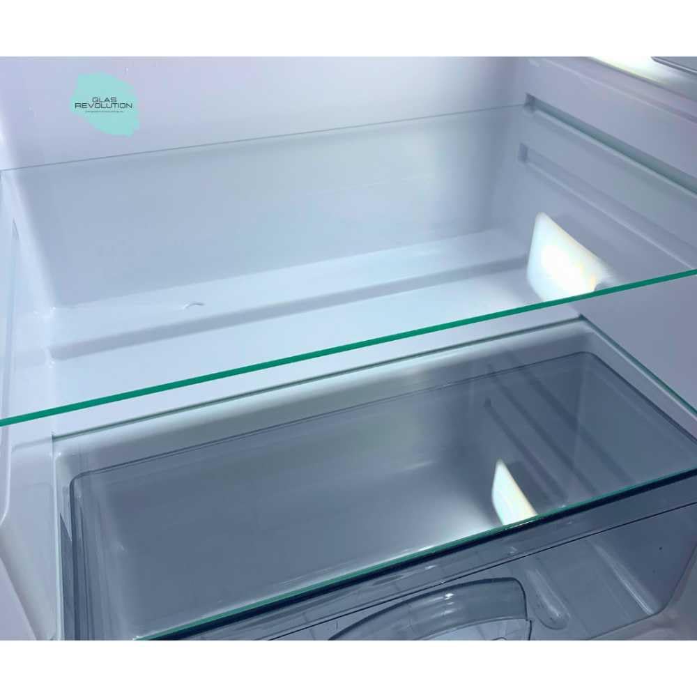 Kühlschrank Einlegeboden - Klarglas 4 mm – Glasplatte, 2 abgeschrägte Ecken, alle Maße lieferbar (89,96 EUR/qm) - 475 mm x 225 mm