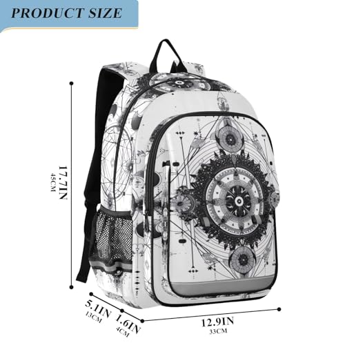 Sacred Geometry Book Bag, Casual Boys School Backpack, Large Capacity Kids Backpacking Backpack, Boys and Girls2