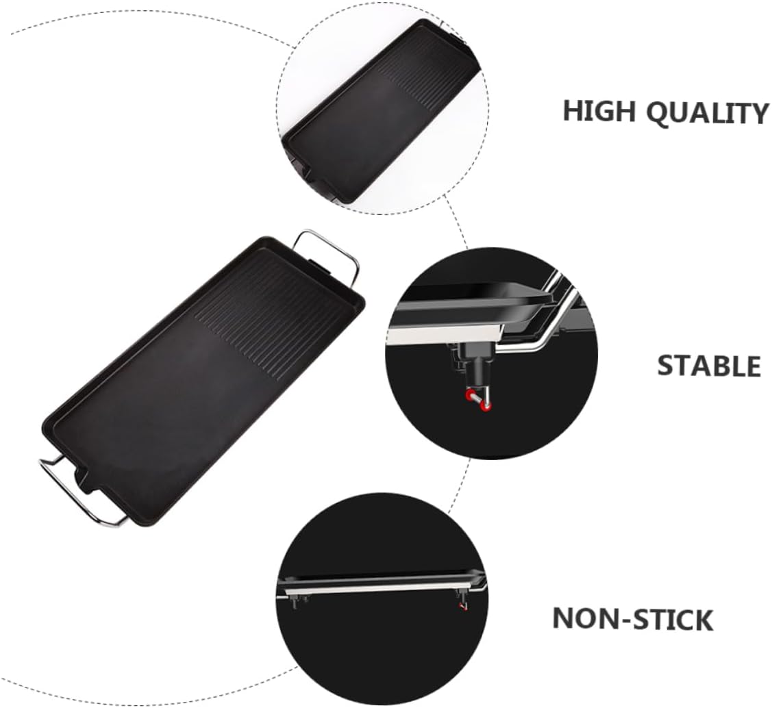 Cabilock 1set Nonstick Electric Drainage Design Indoor Griddle Plate for Smokeless Cooking Nonstick Roast Meat Dish for Home Bbq Parties