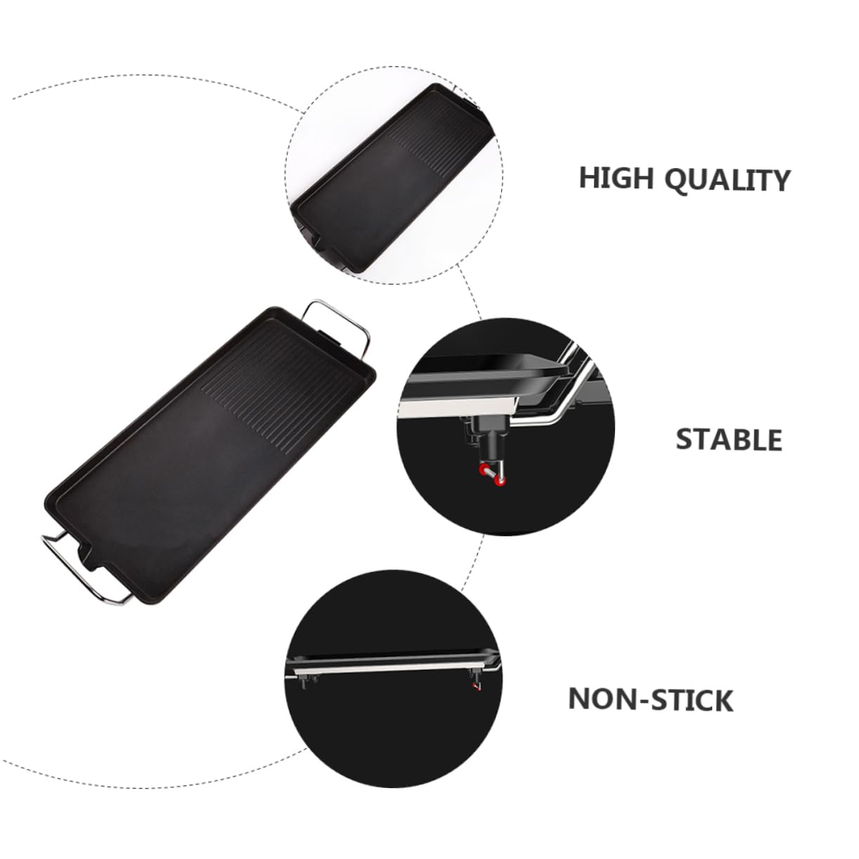 Cabilock Multi-functional Electric Bbq Grill Nonstick Barbecue Machine Indoor Griddle Plate Aluminum Alloy Space-saving Design