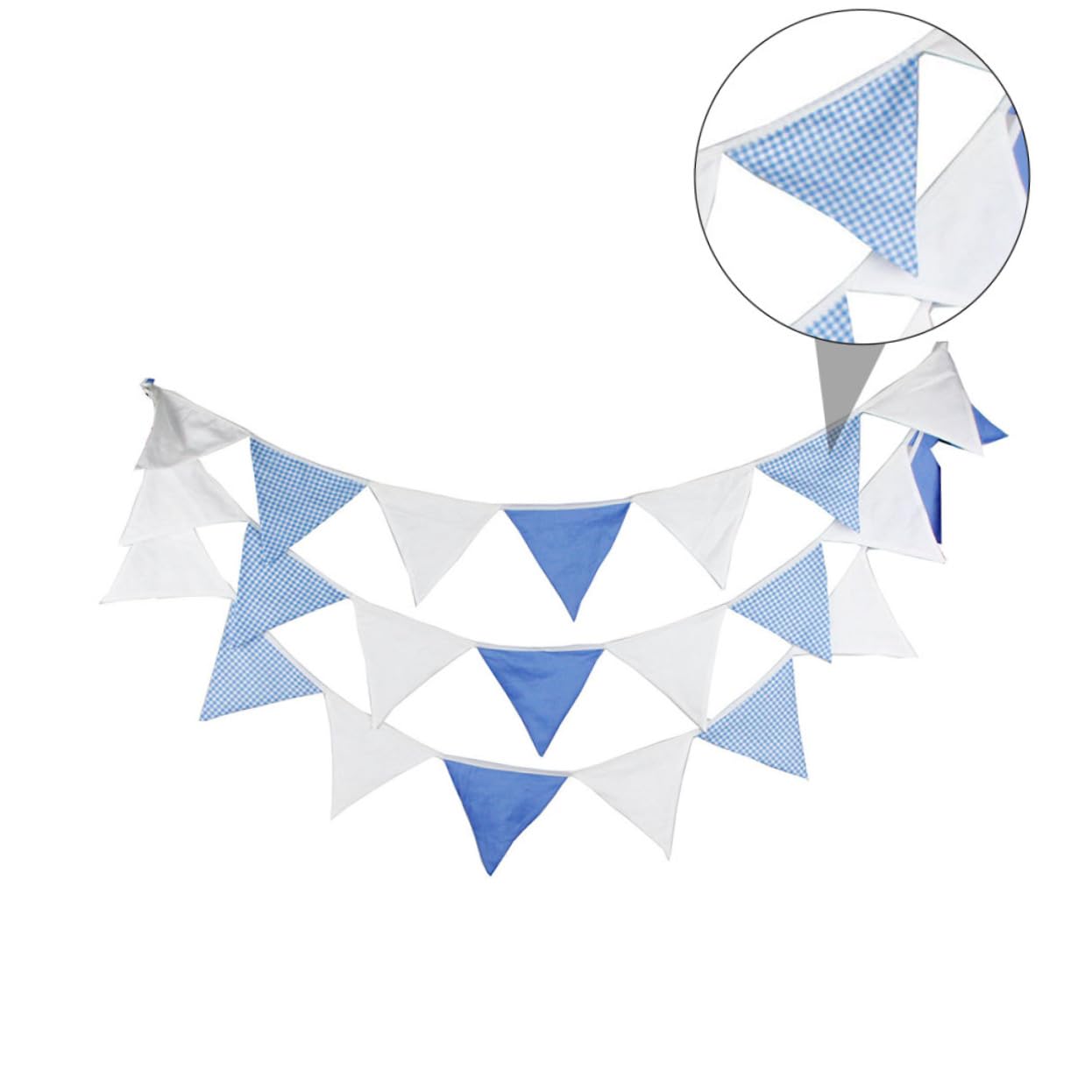 Toyvian 3 Piezas De Cuerda De Algodón Azul Y De Burra Guirnalda De Boda Banner Guirnalda De Cumpleaños Triángulo Al Aire Decoración Del Bebé
