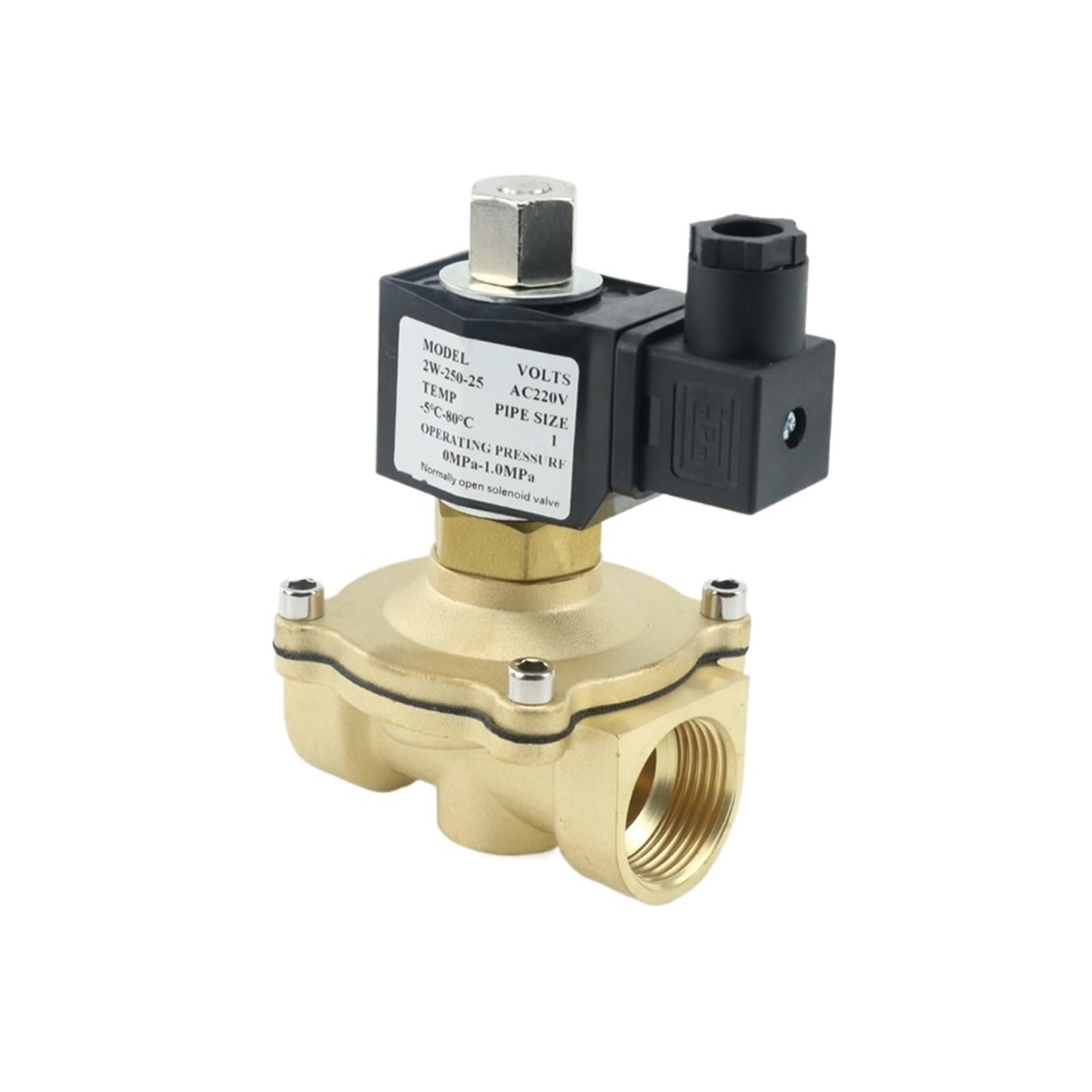 Nxdpajqizh Dn20 Dn15 Dn25 1/2" 3/4" 1" Normally Open Brass Solenoid Valve(,Ac220v_nbr Seal)