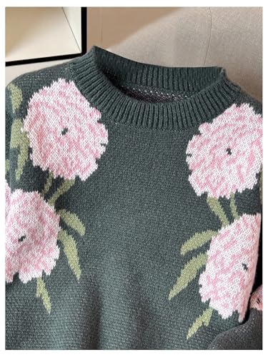 Image of BEAUDRM Girl's Cute Bow Sweater Crew Neck Long Sleeve Drop Shoulder Loose Pullover Tops
