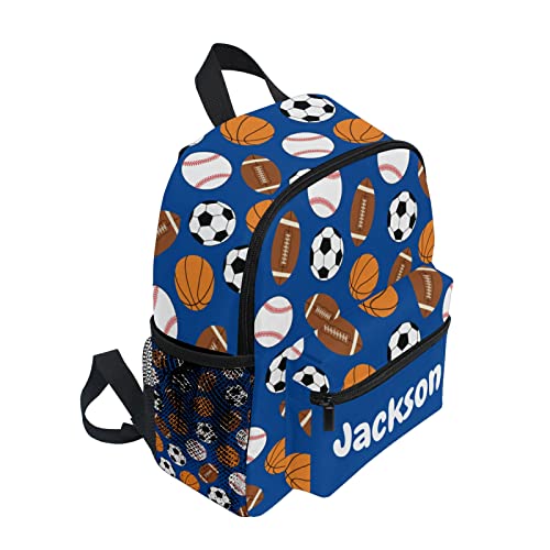 Sinestour Custom Baseball Sports Kid's Backpack Personalized Backpack With Name/Text Preschool Backpack For Boys Customizable Toddler Backpack For Girls With Chest Strap #TOP1